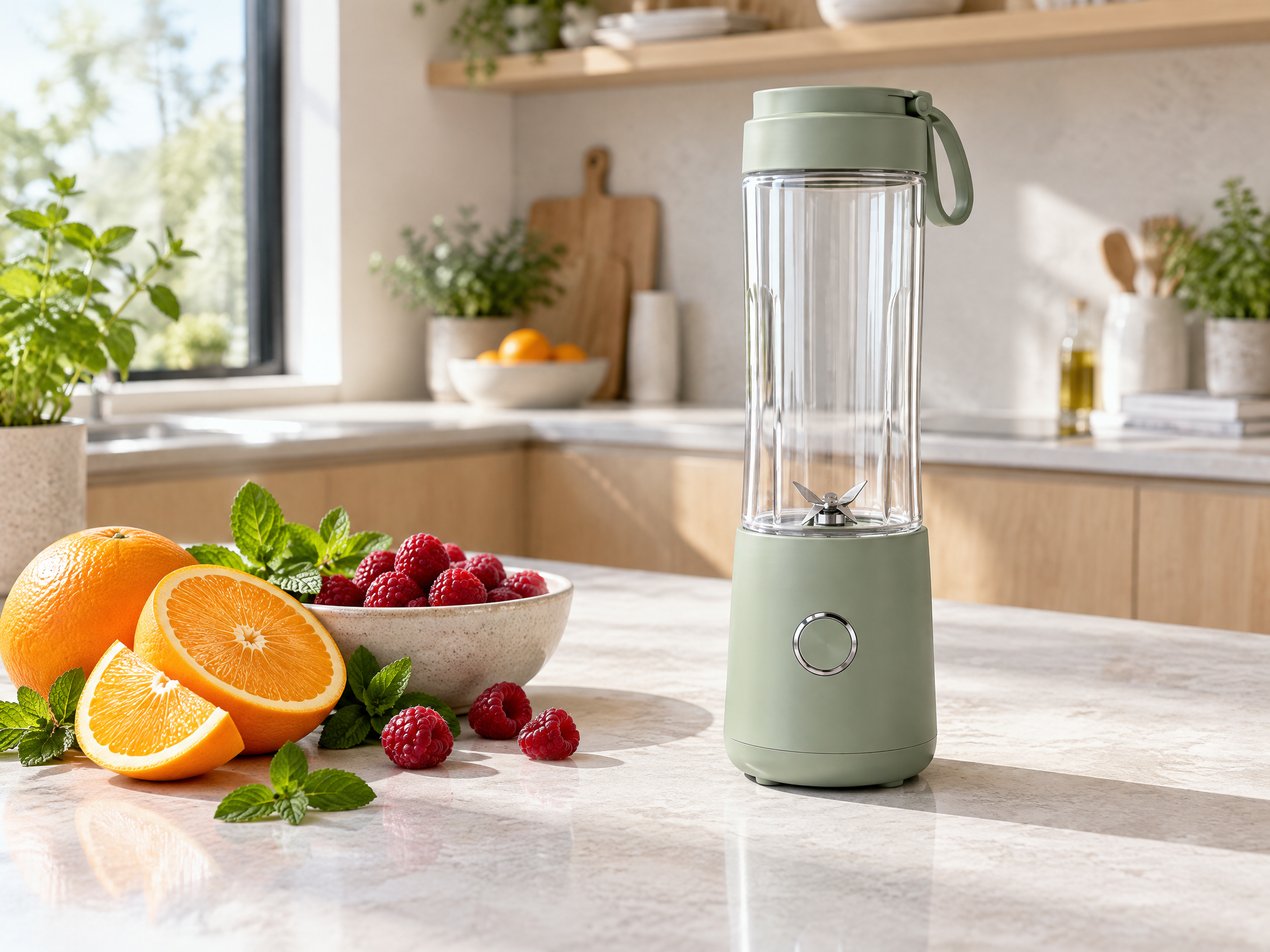 NovaBlend Cordless Personal Tumbler Blender in a home lifestyle setting